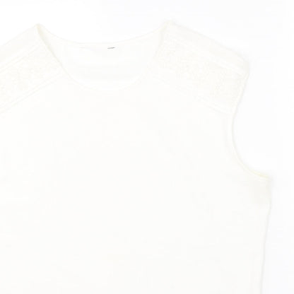 Womens UK Size 14 Peacocks White Basic Blouse