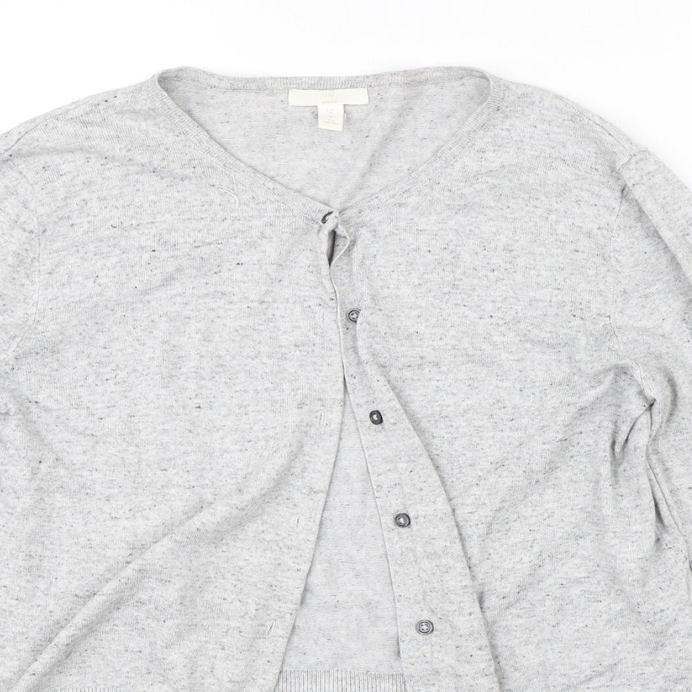 Womens UK Size M H&M Grey Cardigan Jumper