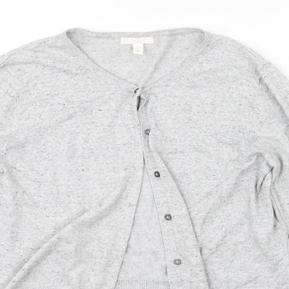 Womens UK Size M H&M Grey Cardigan Jumper