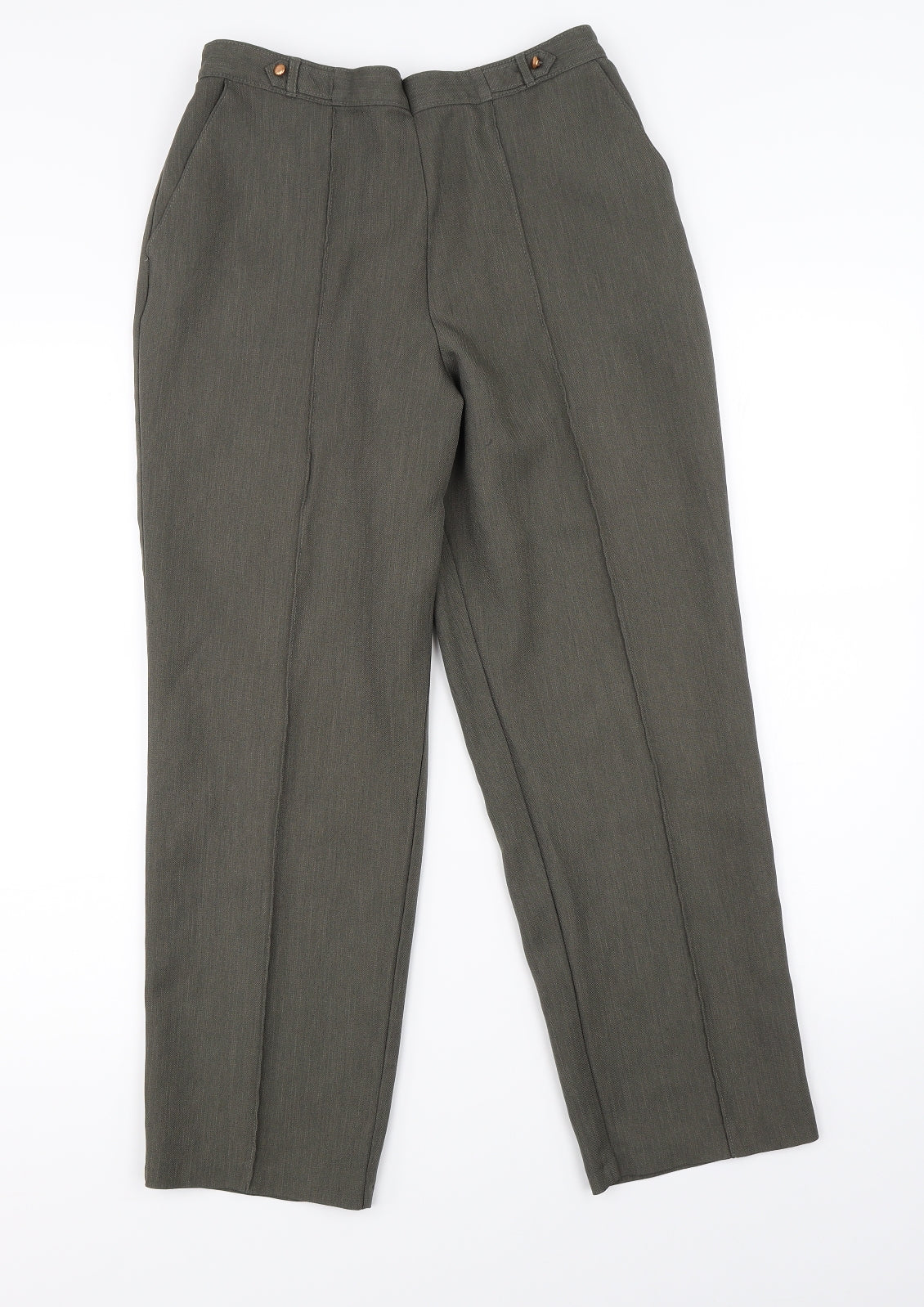 Womens UK Size 12 Marks & Spencer Regular Fit Dress Pants Green Trousers
