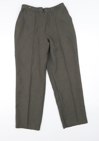 Womens UK Size 12 Marks & Spencer Regular Fit Dress Pants Green Trousers