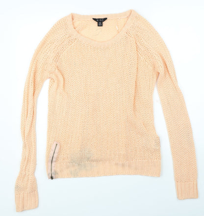 Womens UK Size 14 Miso Orange Pullover Jumper