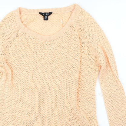 Womens UK Size 14 Miso Orange Pullover Jumper