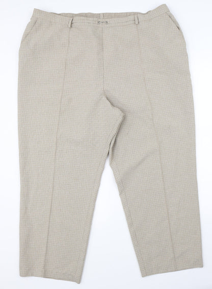 Marks & Spencer Womens Brown Check  Dress Pants Trousers Size 24 L25 in