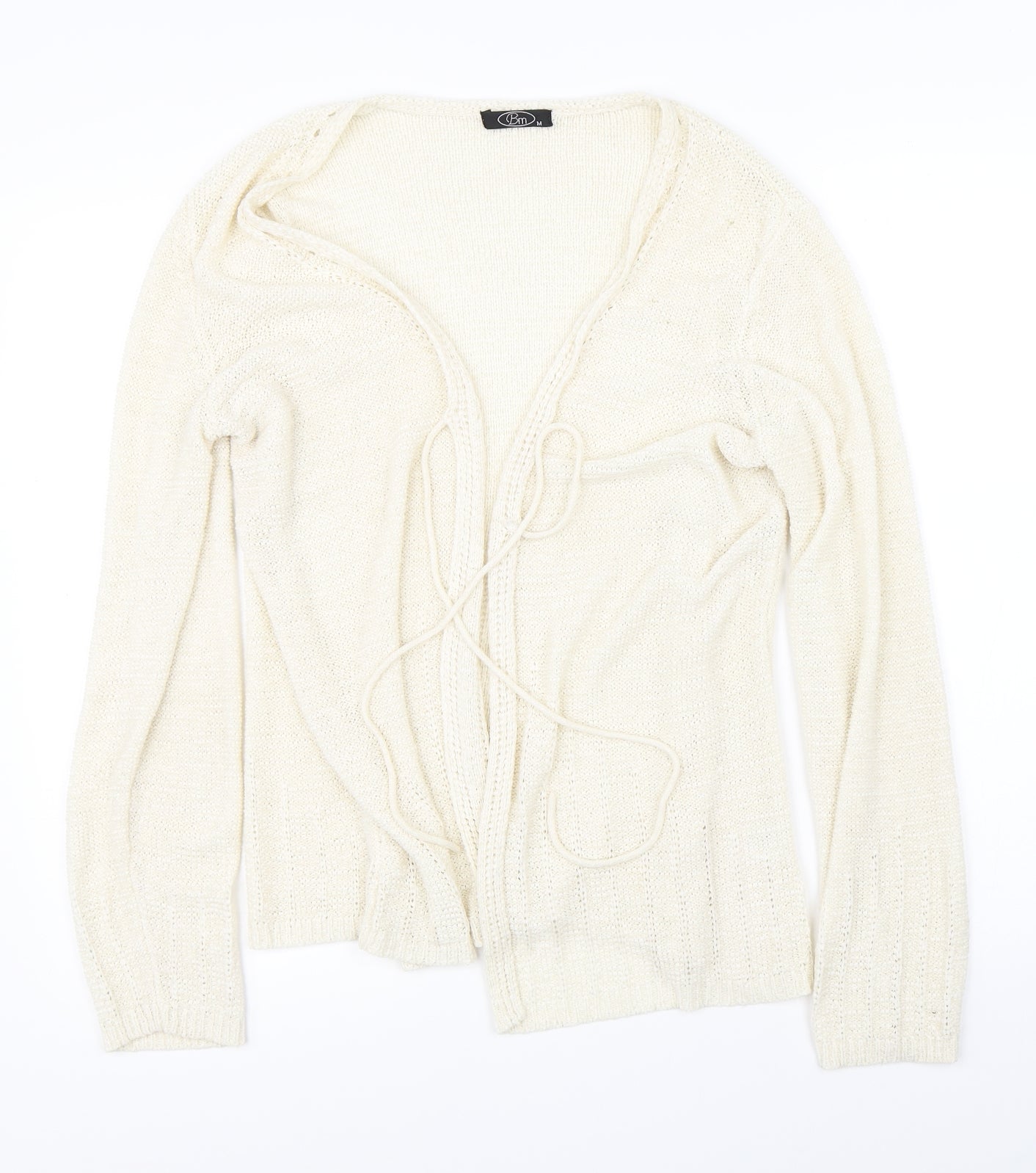 Womens UK Size M BM Beige Cardigan Jumper