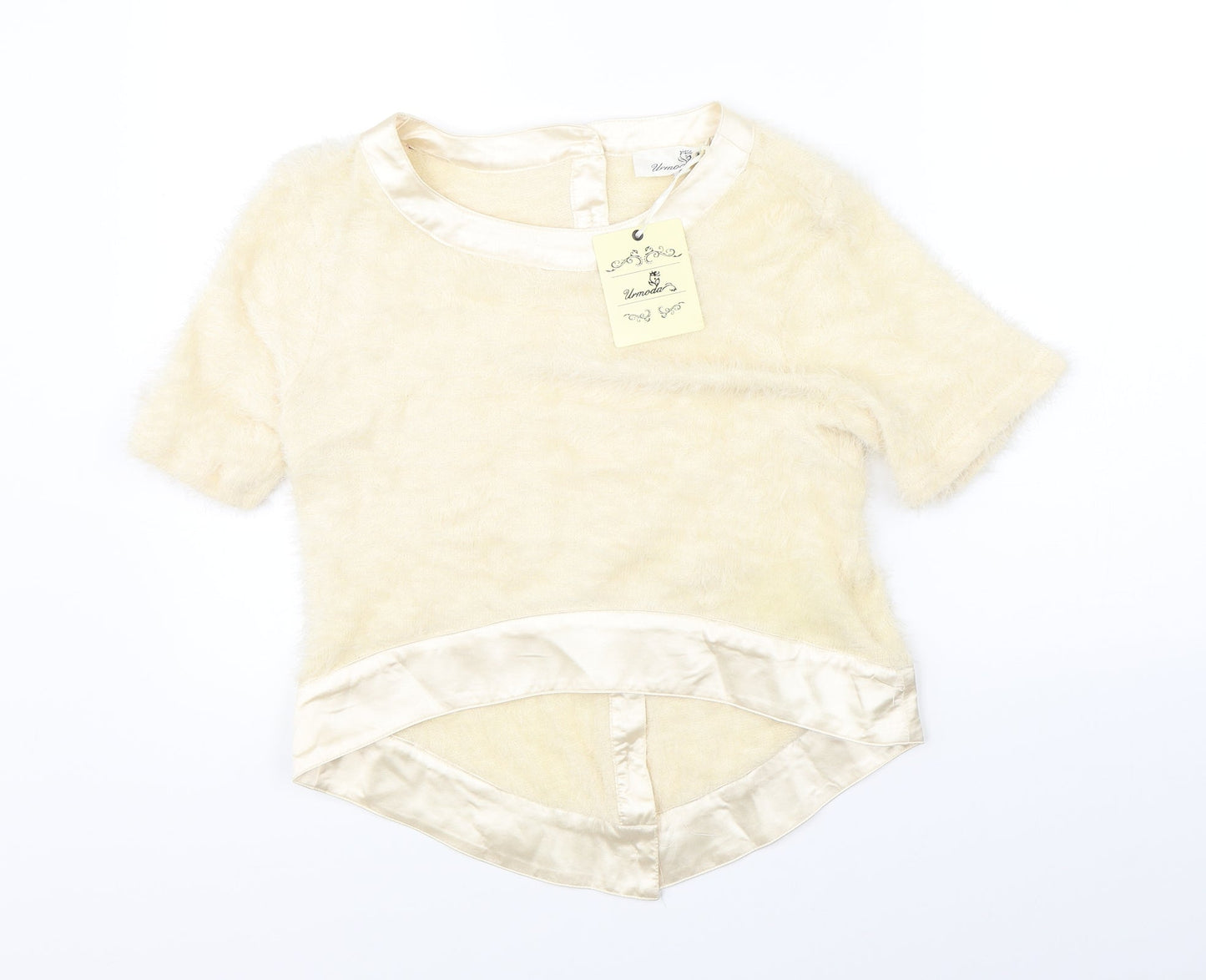 Womens UK Size S Urmoda Beige Basic Blouse