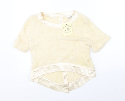 Womens UK Size S Urmoda Beige Basic Blouse