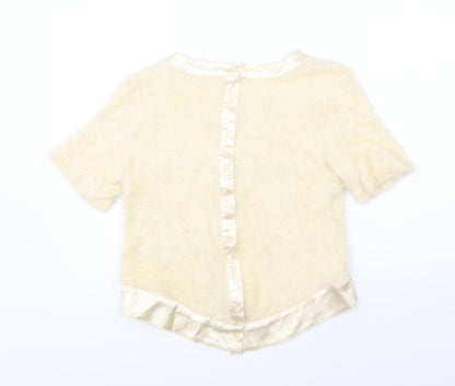 Womens UK Size S Urmoda Beige Basic Blouse