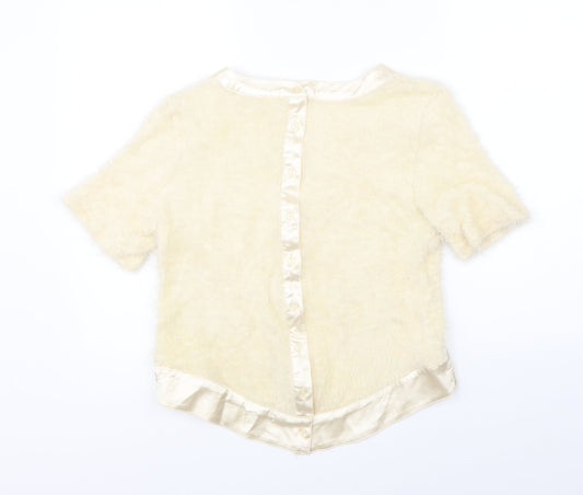 Womens UK Size S Urmoda Beige Basic Blouse