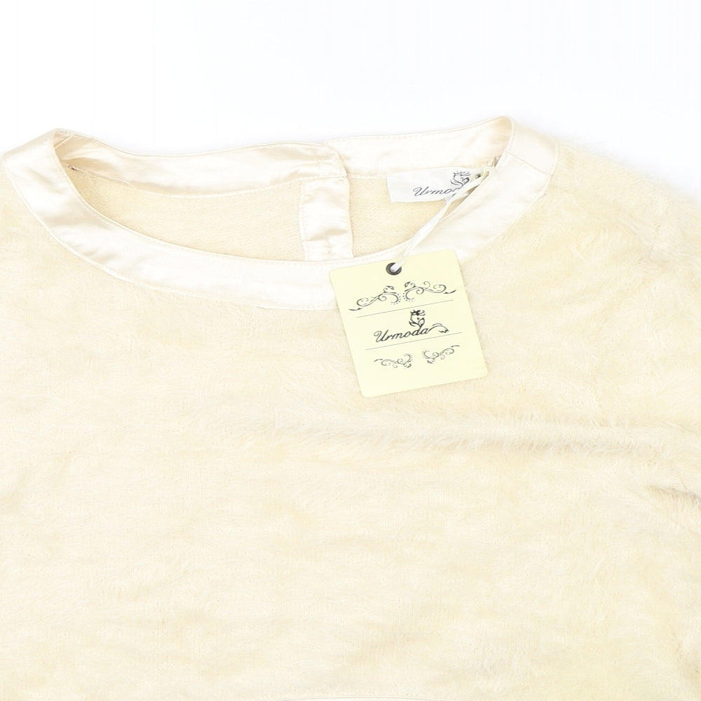 Womens UK Size S Urmoda Beige Basic Blouse