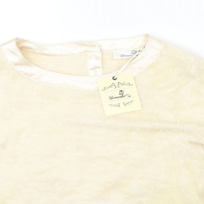 Womens UK Size S Urmoda Beige Basic Blouse