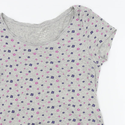 Peacocks Womens Grey Floral   Nightshirt Size 14