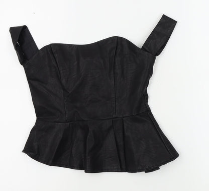 Womens UK Size 6 Missguided Black Basic Blouse
