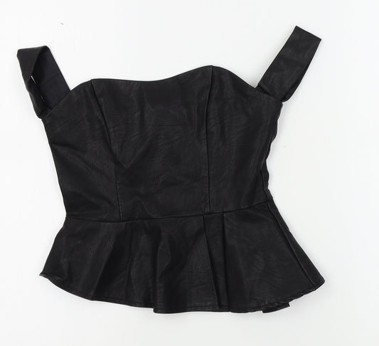 Womens UK Size 6 Missguided Black Basic Blouse