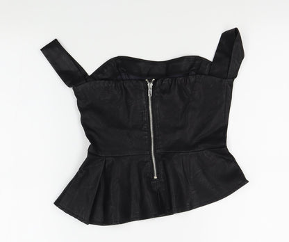 Womens UK Size 6 Missguided Black Basic Blouse