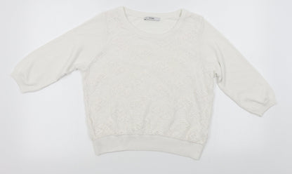George Womens White   Pullover Jumper Size S