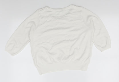 George Womens White   Pullover Jumper Size S