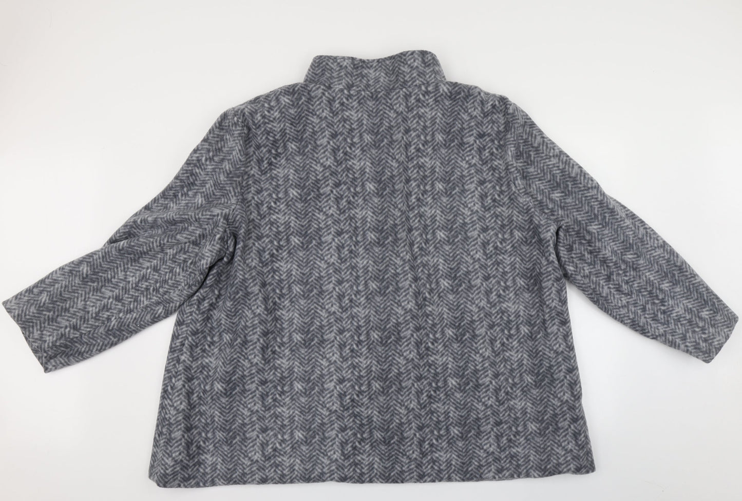 ann de lancay Womens Grey Striped  Jacket Coat Size 2XL