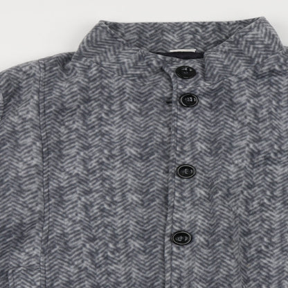 ann de lancay Womens Grey Striped  Jacket Coat Size 2XL