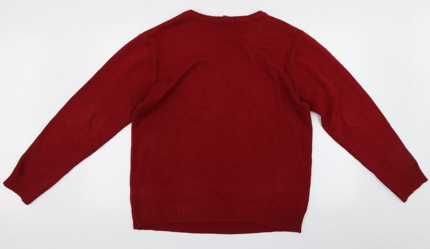 Easy Mens Red   Pullover Jumper Size M