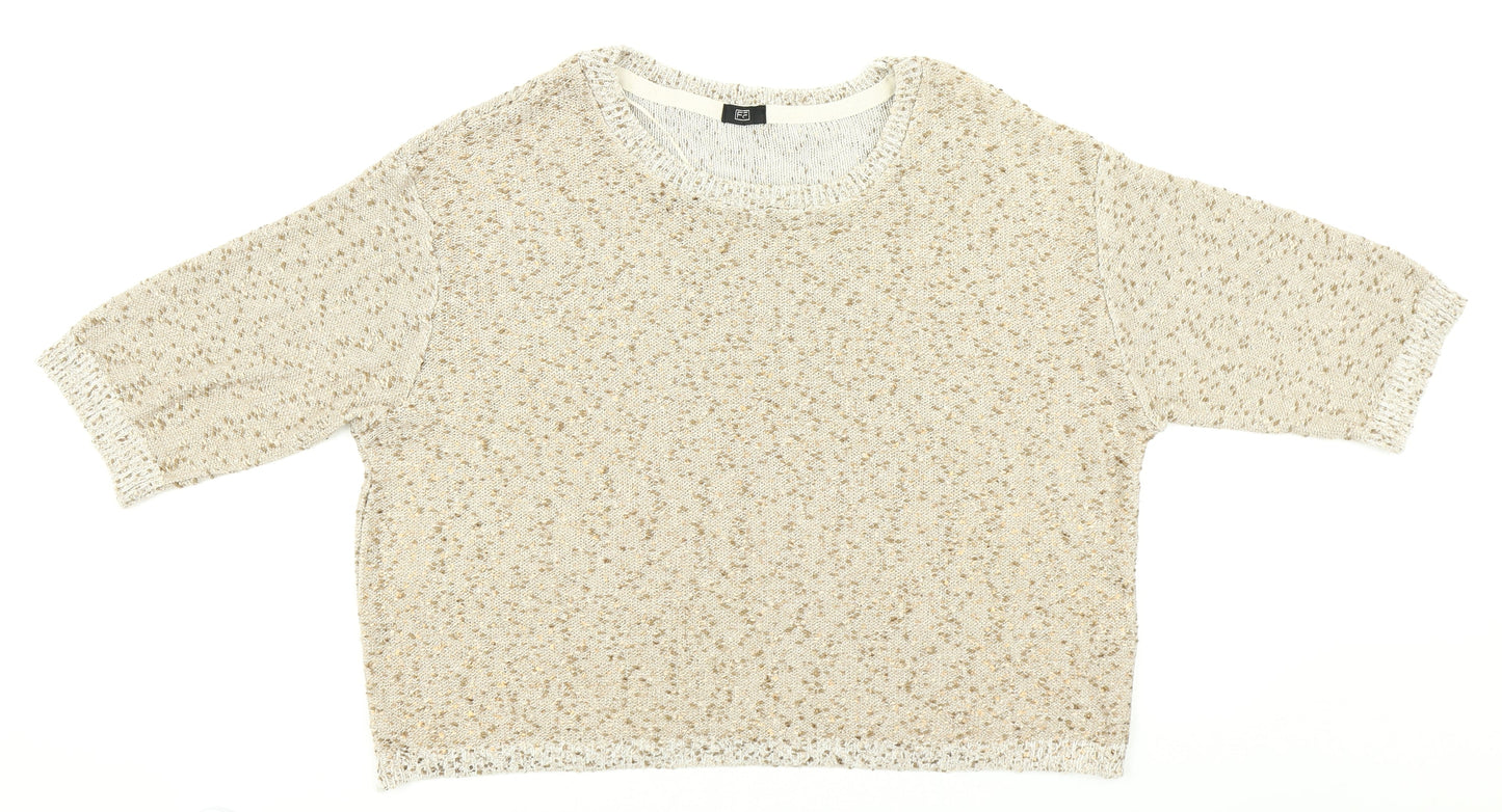 Womens UK Size 16 F&F Beige Cardigan Jumper