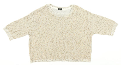 Womens UK Size 16 F&F Beige Cardigan Jumper
