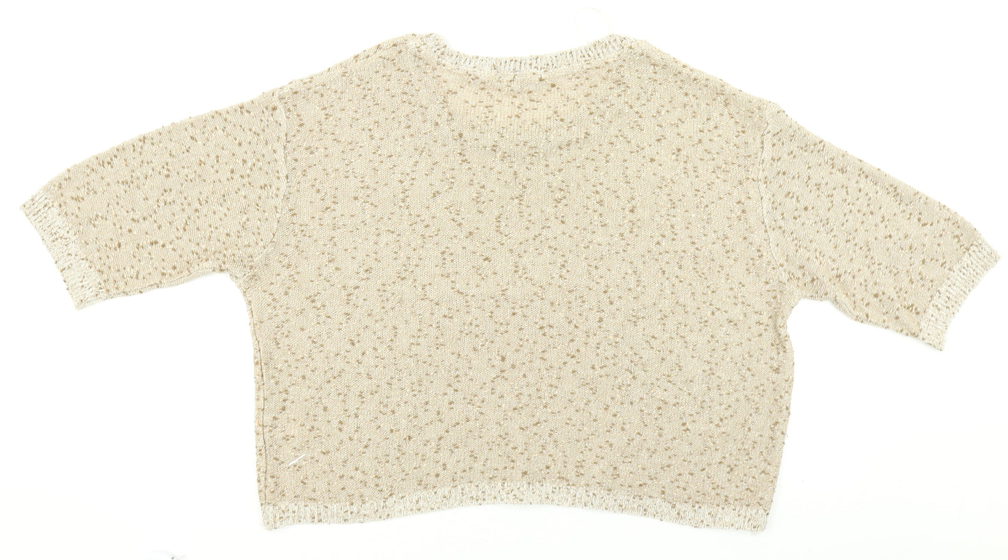 Womens UK Size 16 F&F Beige Cardigan Jumper