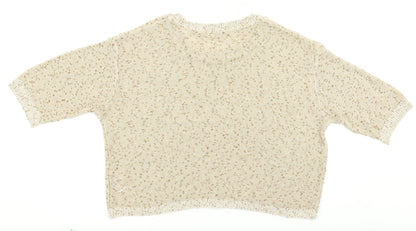 Womens UK Size 16 F&F Beige Cardigan Jumper