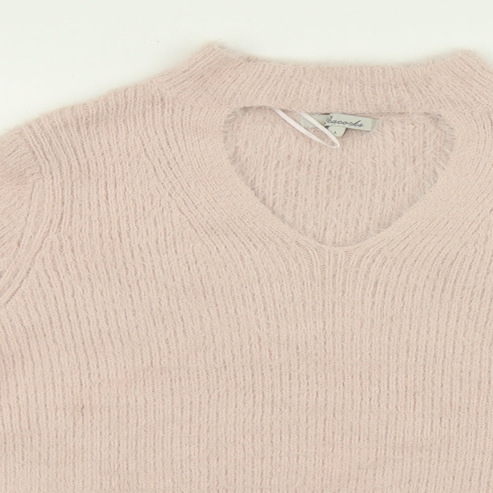 Womens UK Size L Peacocks Pink Pullover Jumper
