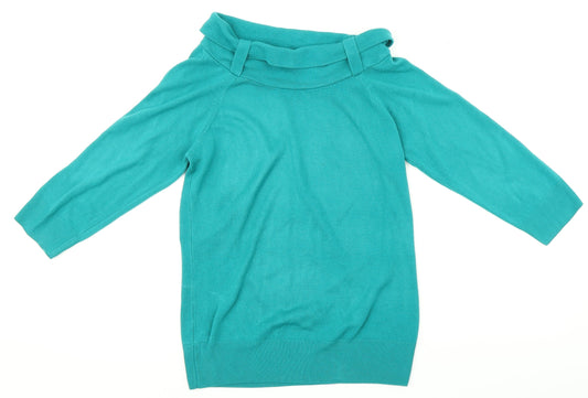 Womens UK Size 14 M&S Green Pullover Jumper