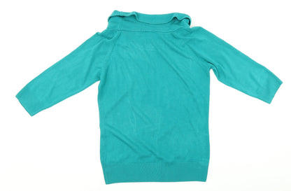 Womens UK Size 14 M&S Green Pullover Jumper