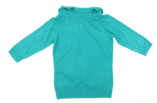 Womens UK Size 14 M&S Green Pullover Jumper