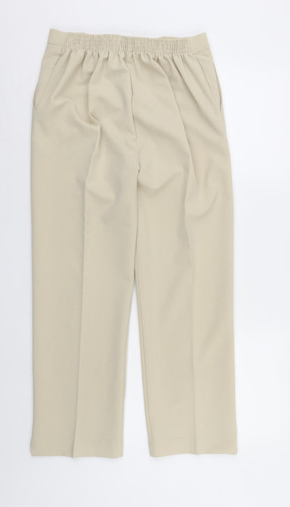 Womens UK Size  Preworn Regular Fit  Beige Trousers