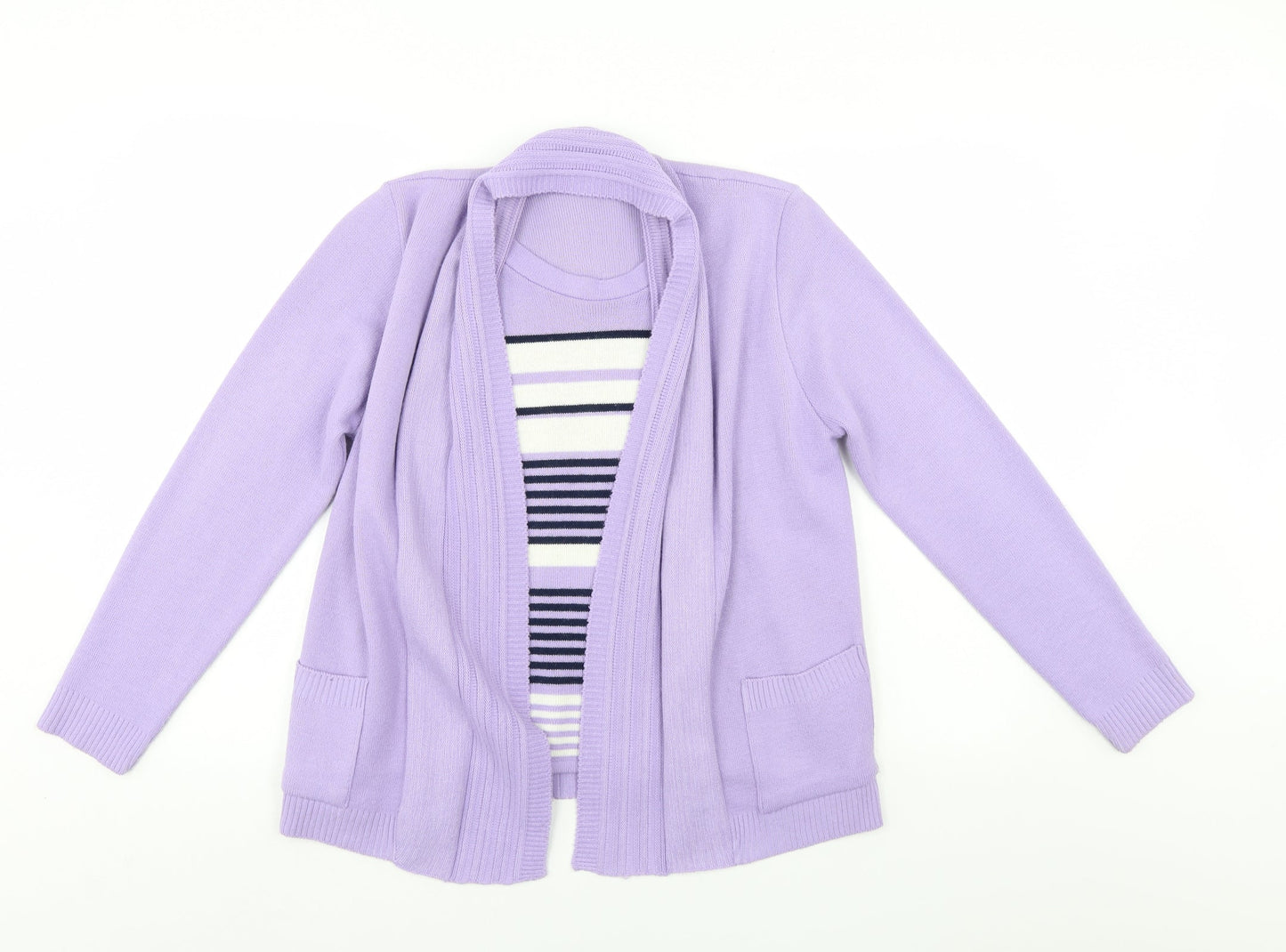 Womens UK Size 4 ViVi Purple Henley Jumper