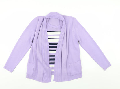Womens UK Size 4 ViVi Purple Henley Jumper