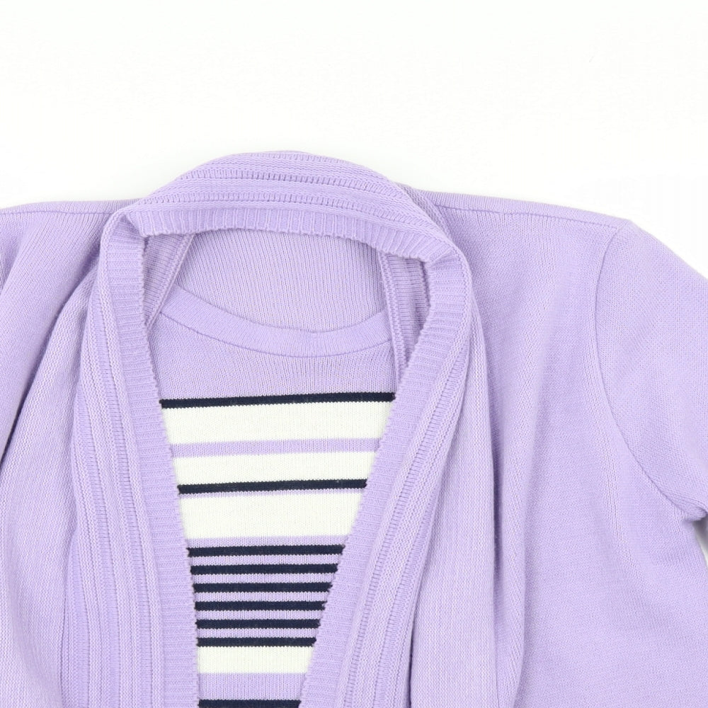 Womens UK Size 4 ViVi Purple Henley Jumper