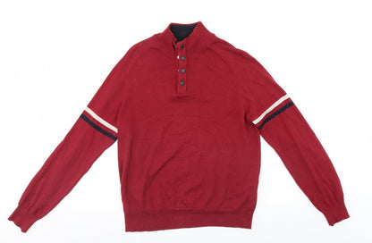 Blue Harbour Mens Red   Henley Jumper Size M