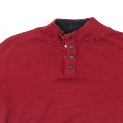 Blue Harbour Mens Red   Henley Jumper Size M