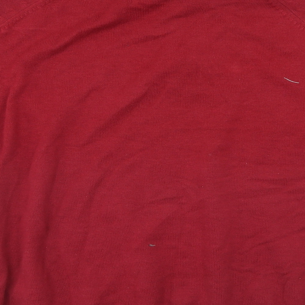 Blue Harbour Mens Red   Henley Jumper Size M