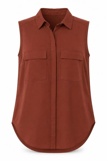 Primark Womens Brown   Basic Button-Up Size 10