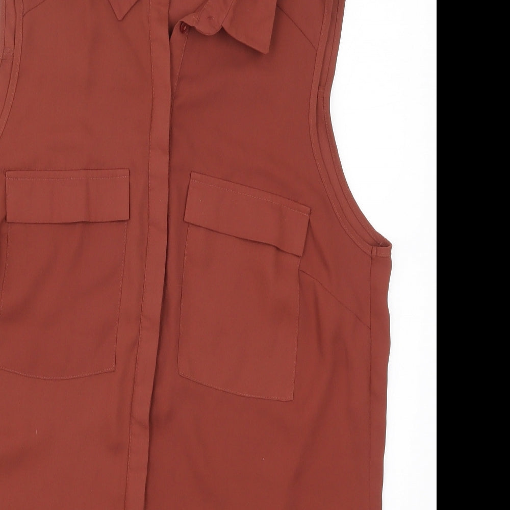 Primark Womens Brown   Basic Button-Up Size 10