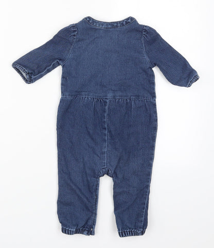 Gap Baby Blue  Denim Coverall One-Piece Size 6-9 Months