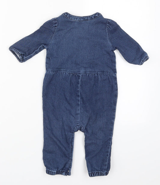 Gap Baby Blue  Denim Coverall One-Piece Size 6-9 Months