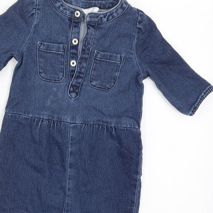 Gap Baby Blue  Denim Coverall One-Piece Size 6-9 Months