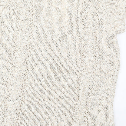 Sweater Shp Womens Beige  Knit Pullover Jumper Size S