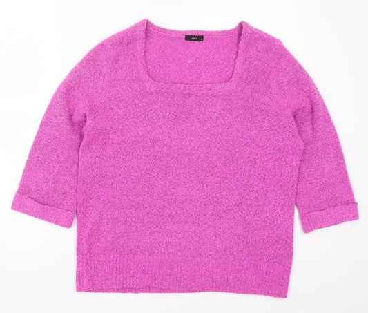 Womens UK Size 16 M&Co Pink Pullover Jumper