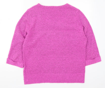 Womens UK Size 16 M&Co Pink Pullover Jumper