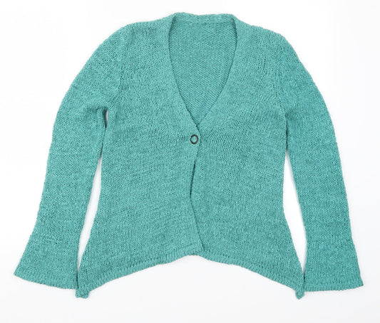 Womens UK Size S Preworn Blue Cardigan Jumper