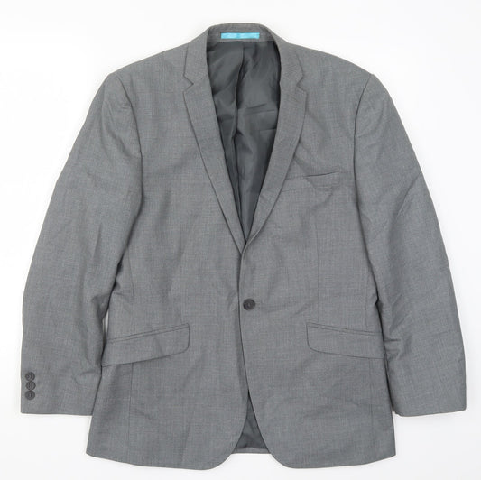 Mens UK Size 38 Burton Regular Grey Suit Jacket