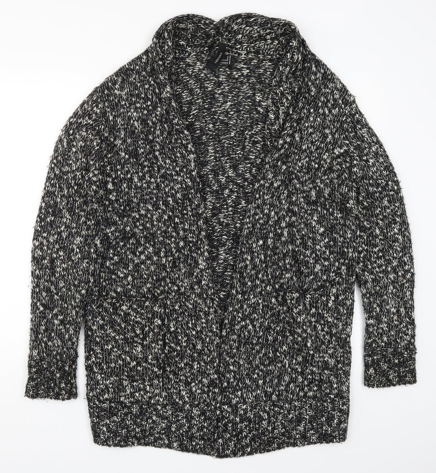 FOREVER 21 Womens Black  Knit Cardigan Jumper Size M
